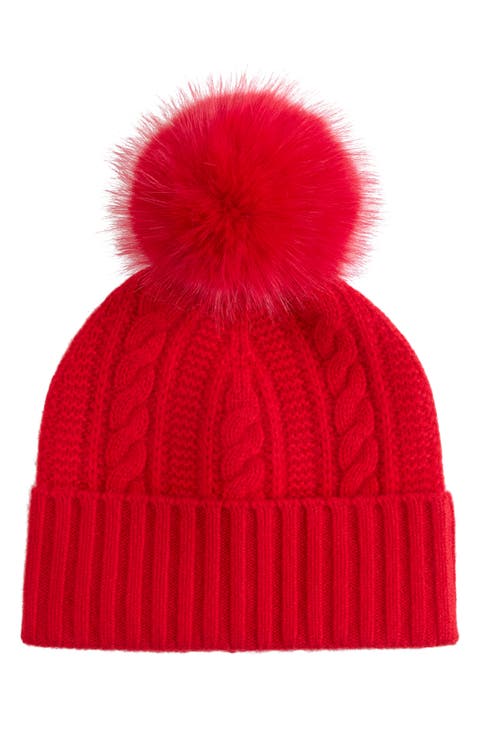 Cashmere Cable Cuffed Beanie