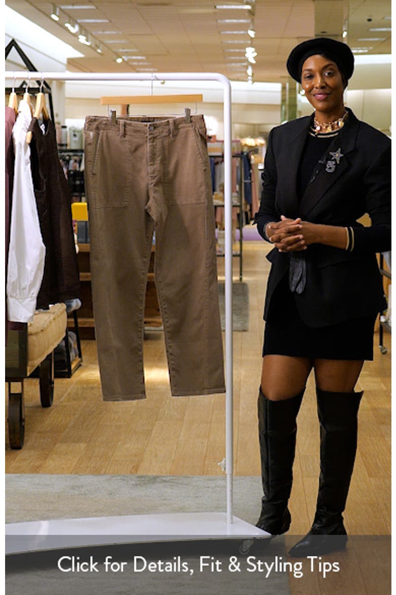 Analeigh High Waist Ankle Straight Leg Twill Pants video