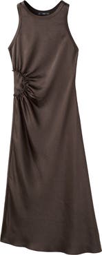 MANGO Gathered Cutout Sleeveless Maxi Dress