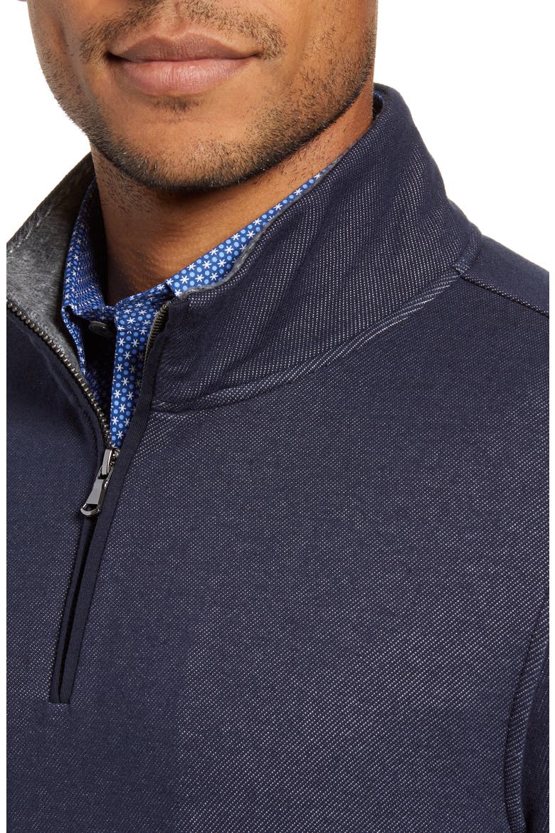 Braemore Fleece Lined Quarter Zip Pullover, Alternate, color, NAVY
