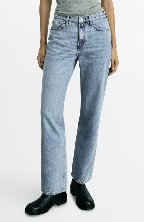 Mango Matilda Medium-rise Straight-fit Jeans Light Blue In Medium Blue