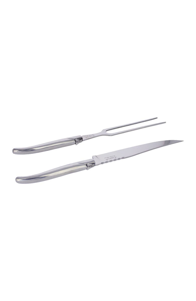 FRENCH HOME Laguiole Stainless Steel Carving Knife & Fork Set, Alternate, color, Silver
