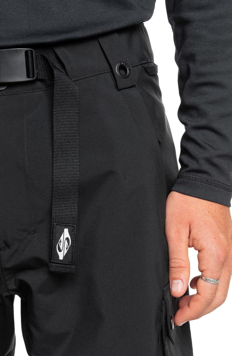 Quiksilver Snow Down Waterproof Cargo Snowboard Pants, Alternate, color,