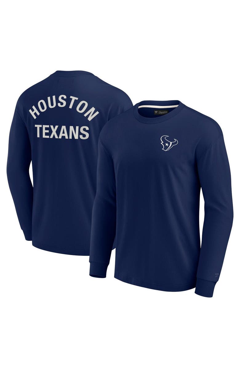 Fanatics Signature Unisex Fanatics Signature Navy Houston Texans Elements Super Soft Long Sleeve T-Shirt, Main, color, 