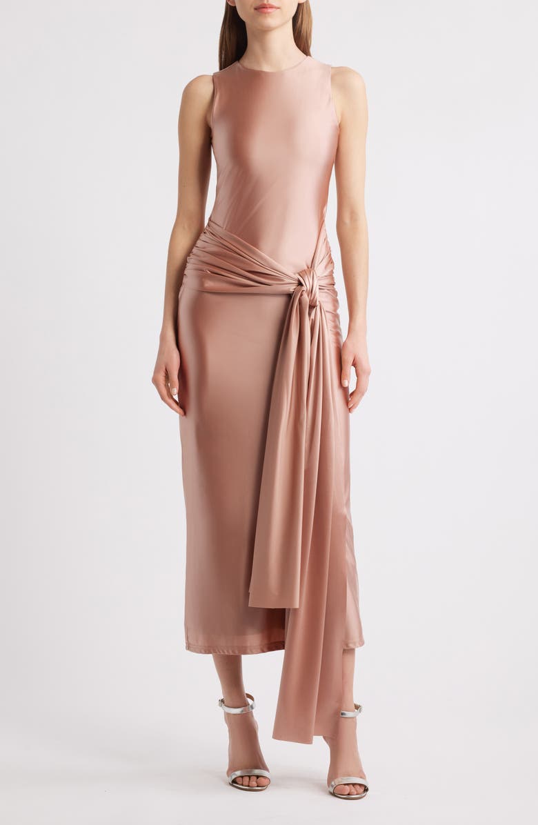 Rare London Liquid Jersey Cocktail Dress, Main, color, Blush