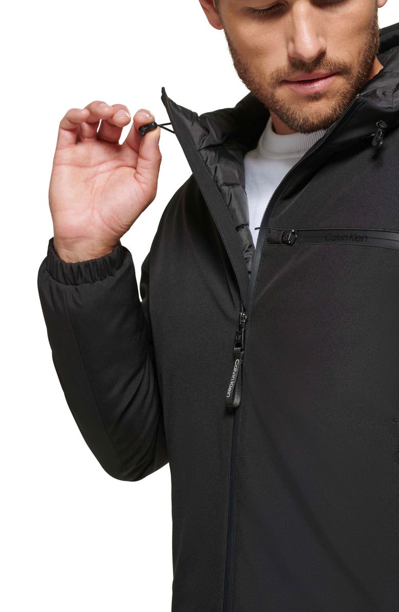 Calvin Klein Water Resistant Hooded Jacket, Alternate, color, Black