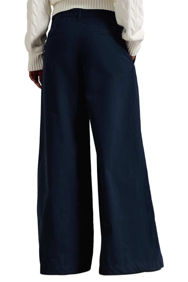 Poplin Wide Leg Pants, Alternate, color, NAVY