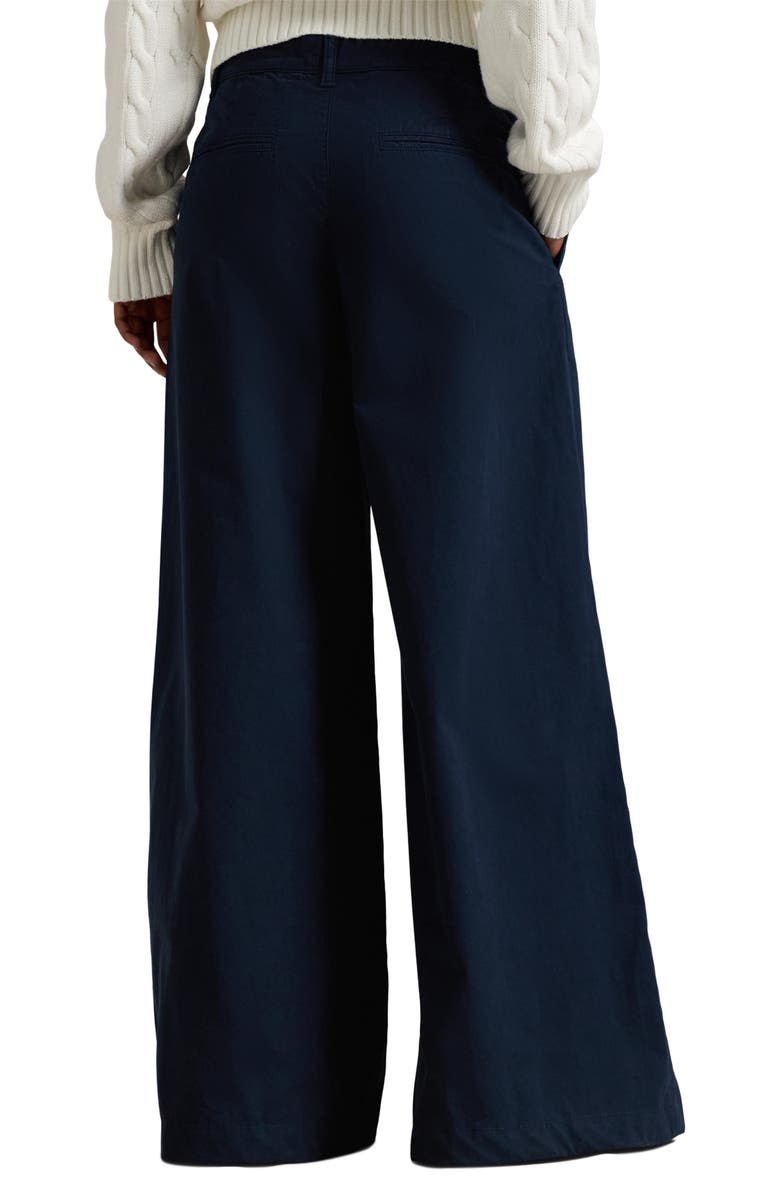 Polo Ralph Lauren Poplin Wide Leg Pants, Alternate, color, Navy
