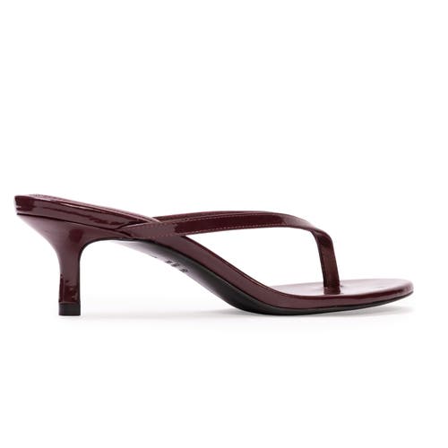 Black Suede Studio Tash 50 Patent Sandal In Burgundy
