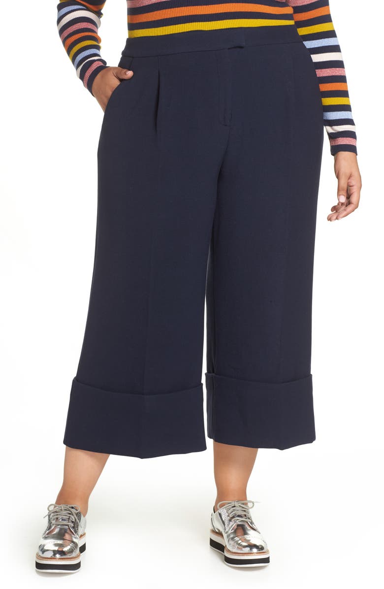 Halogen<sup>®</sup> x Atlantic-Pacific High Waist Wide Cuff Ankle Pants, Main, color, 