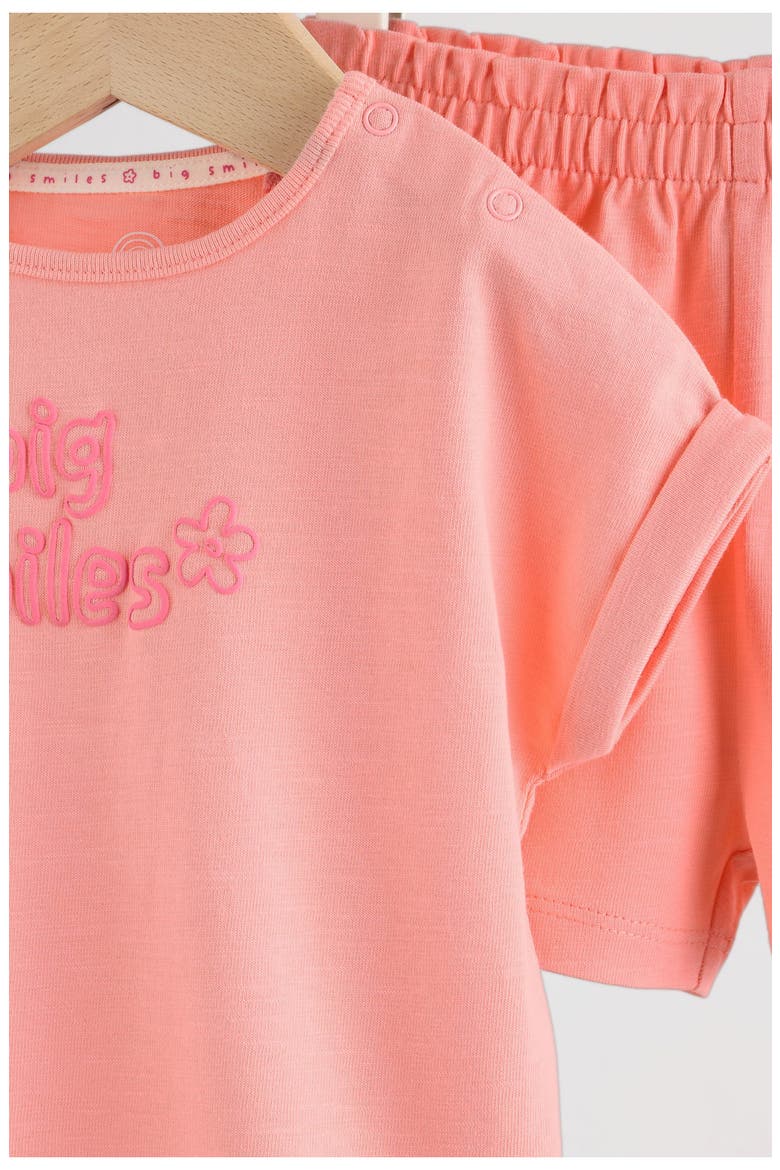 Appliqué T-Shirt & Shorts, Alternate, color, PINK