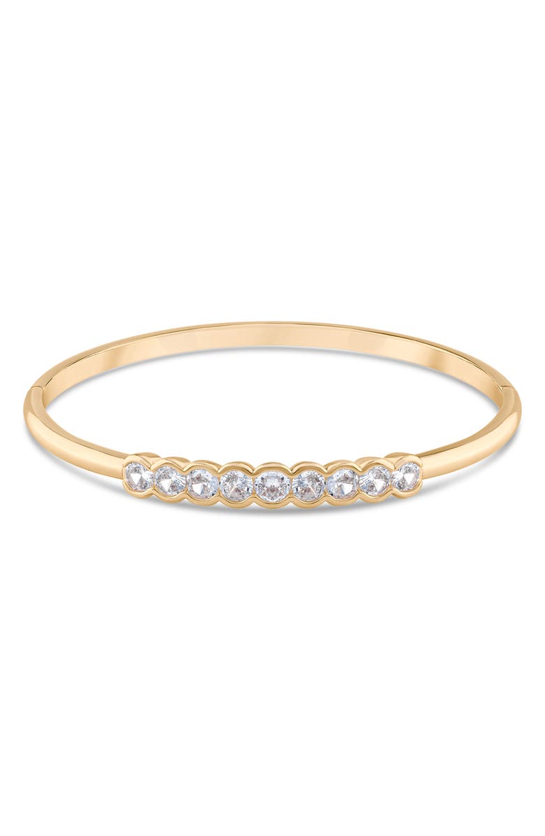 JARDIN Crystal Inlay Bangle Bracelet, Main, color, Clear Gold