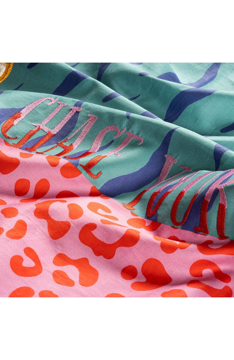 Zsa Zsa Zsu Lahor 300 Tc E.King Size 100% Cotton Satin Duvet Cover Set 102X87 In Maximalist, Alternate, color, Pink