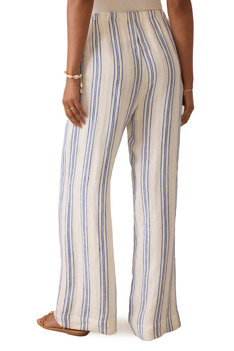 Palma Linen Stripe Drawstring Pants, Alternate, color, SAIL STRIPE