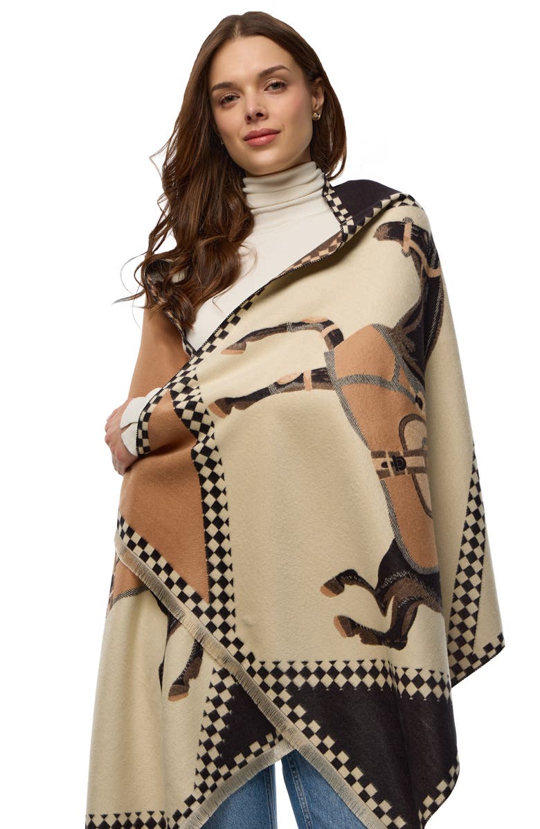 SAACHI Galloping Horse Scarf, Alternate, color, Brown