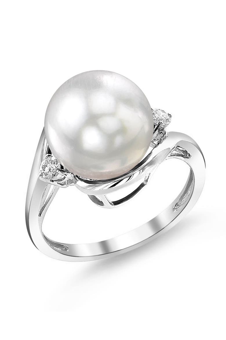 White South Sea Pearl & Diamond Sia Ring, Main, color, White Gold