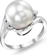 The Pearl Source White South Sea Pearl & Diamond Sia Ring
