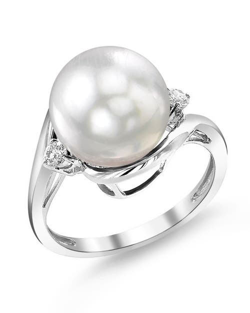 The Pearl Source White South Sea Pearl & Diamond Sia Ring In White Gold