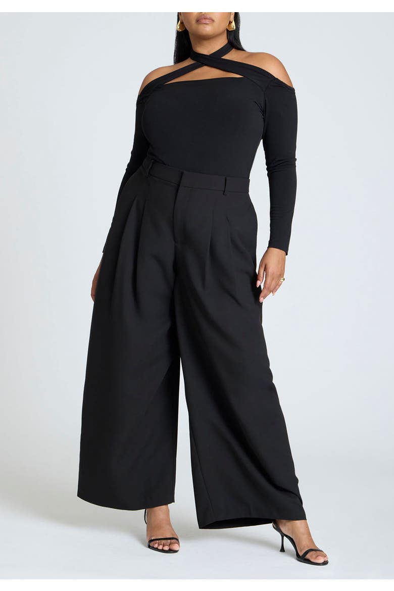 Cross Front Cut Out Top, Alternate, color, BLACK ONYX
