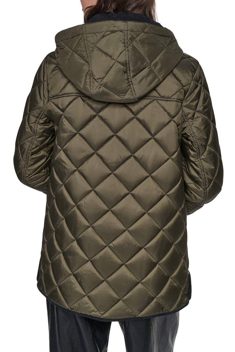 Barn Quilted Hooded Jacket, Alternate, color, LODEN