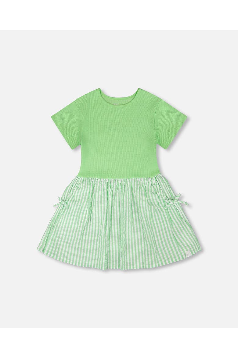 Soft Jersey Short Sleeve Bi-Material Dress, Main, color, Mint Green