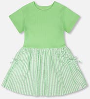 Deux par Deux Soft Jersey Short Sleeve Bi-Material Dress