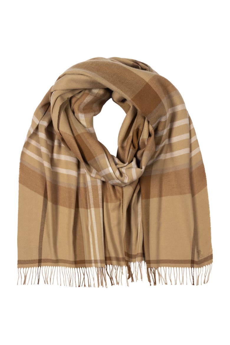exploded plaid scarf, Main, color, camel multi