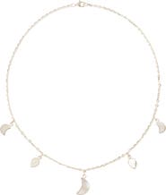 Freya Rose Petite Moon Necklace, Silver