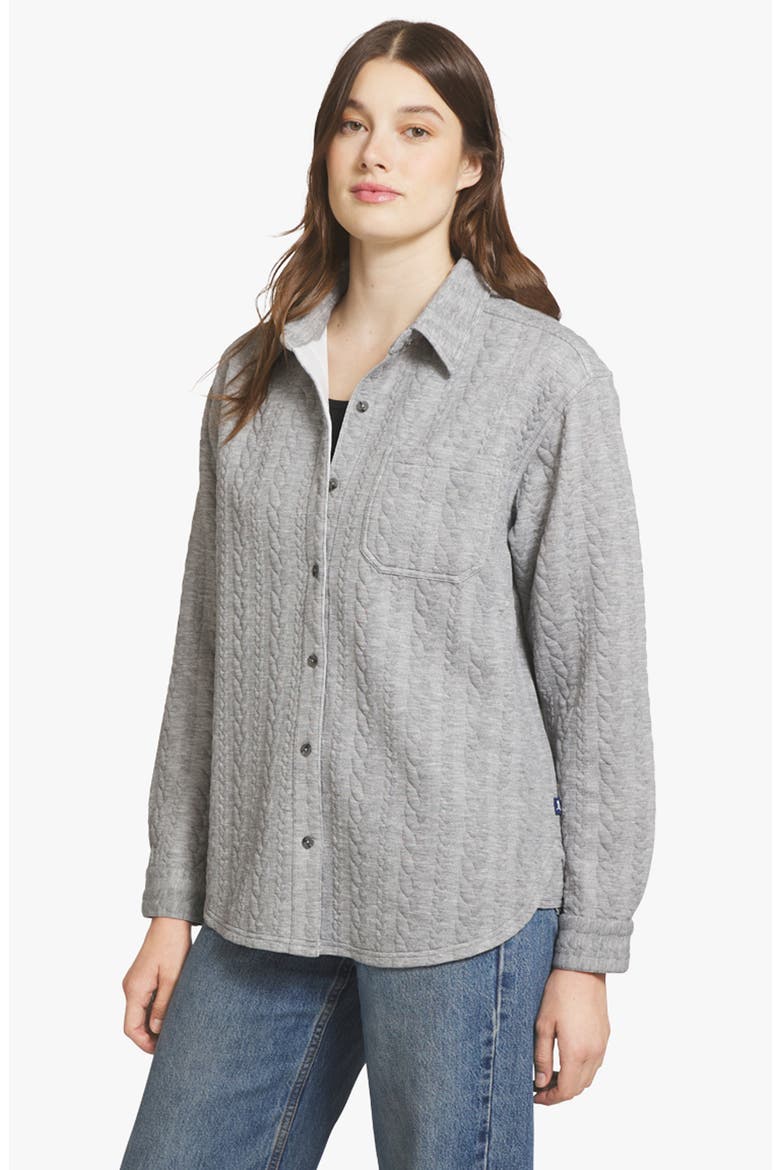 Cable Knit Shacket, Alternate, color, GRAY HEATHER