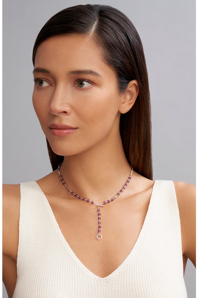 Caviar Icon Amethyst Bead Necklace, Alternate, color, AMATHYST