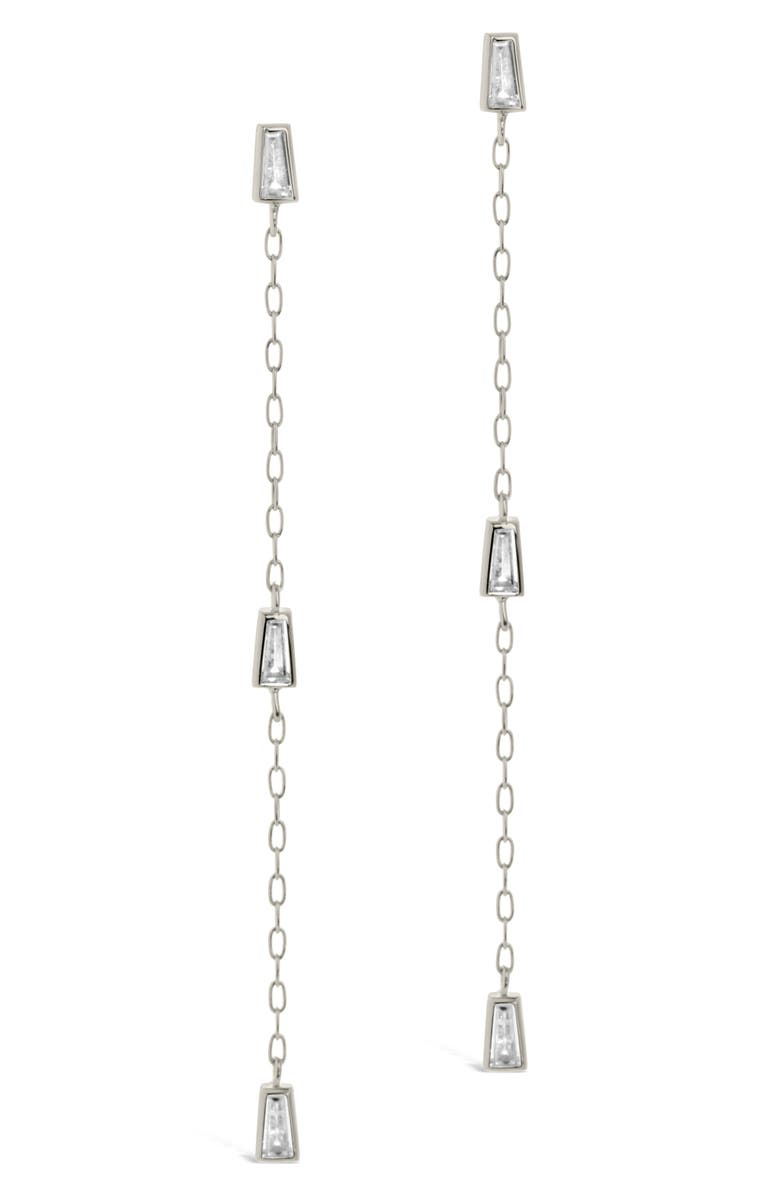 Sterling Forever Rhodium Plated Lillian CZ Drop Stud Earrings, Alternate, color, 