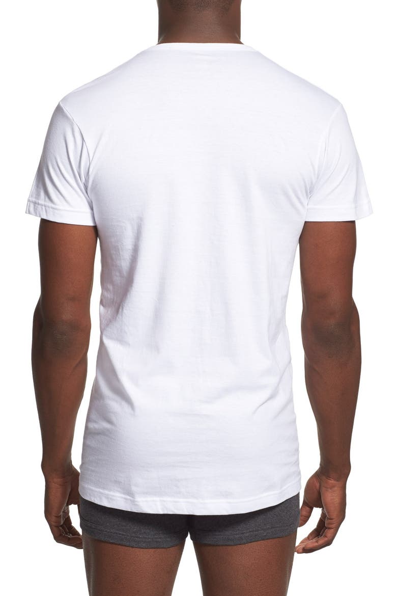 Slim Fit 3-Pack Cotton T-Shirt, Alternate, color, WHITE
