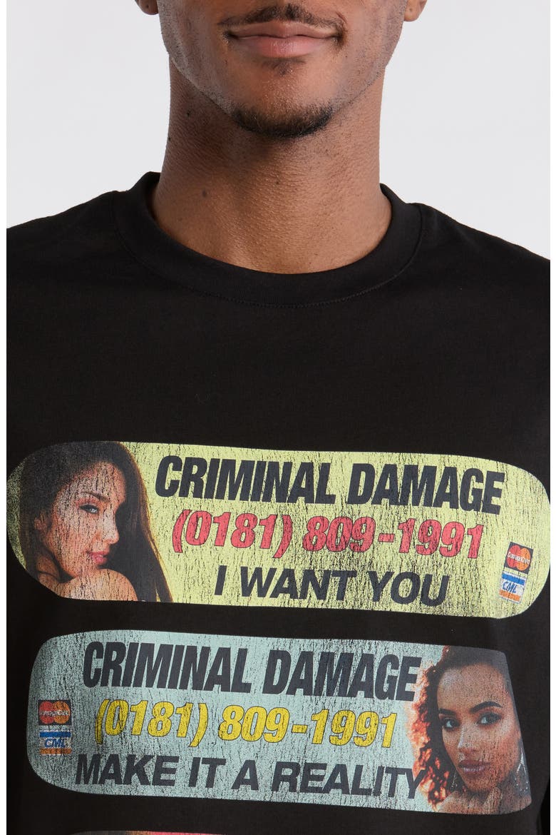 Hotline Reality Crewneck T-Shirt, Alternate, color, BLACK
