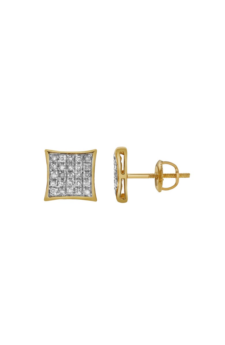 LuvMyJewelry Encantador 10K Yellow Gold Diamond Unisex Earrings - 0.12 Cts, Main, color, 10K Yellow Gold