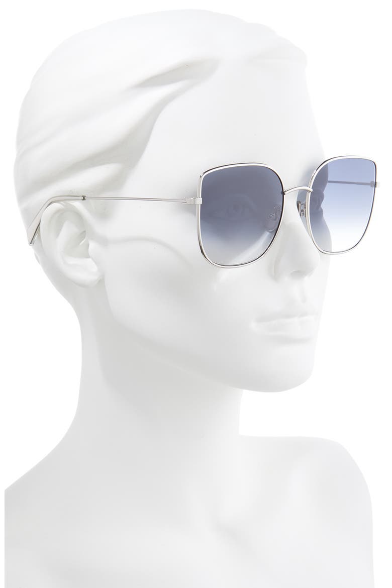 59mm Gradient Flat Front Butterfly Sunglasses, Alternate, color, TRANSPARENT CLEAR/ GREY