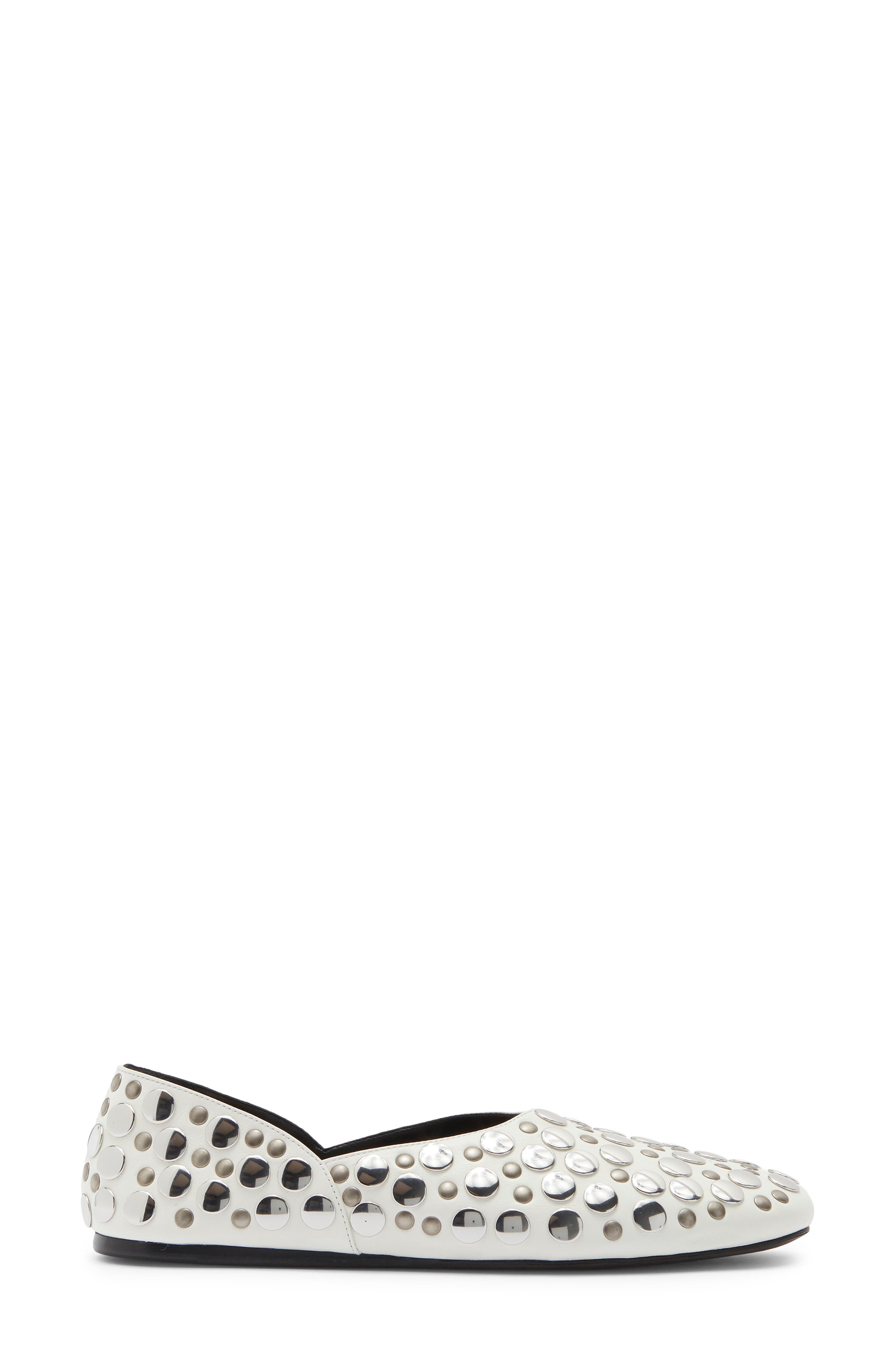 Khaite Jane Stud Ballet Flat, Alternate, color, Optic White