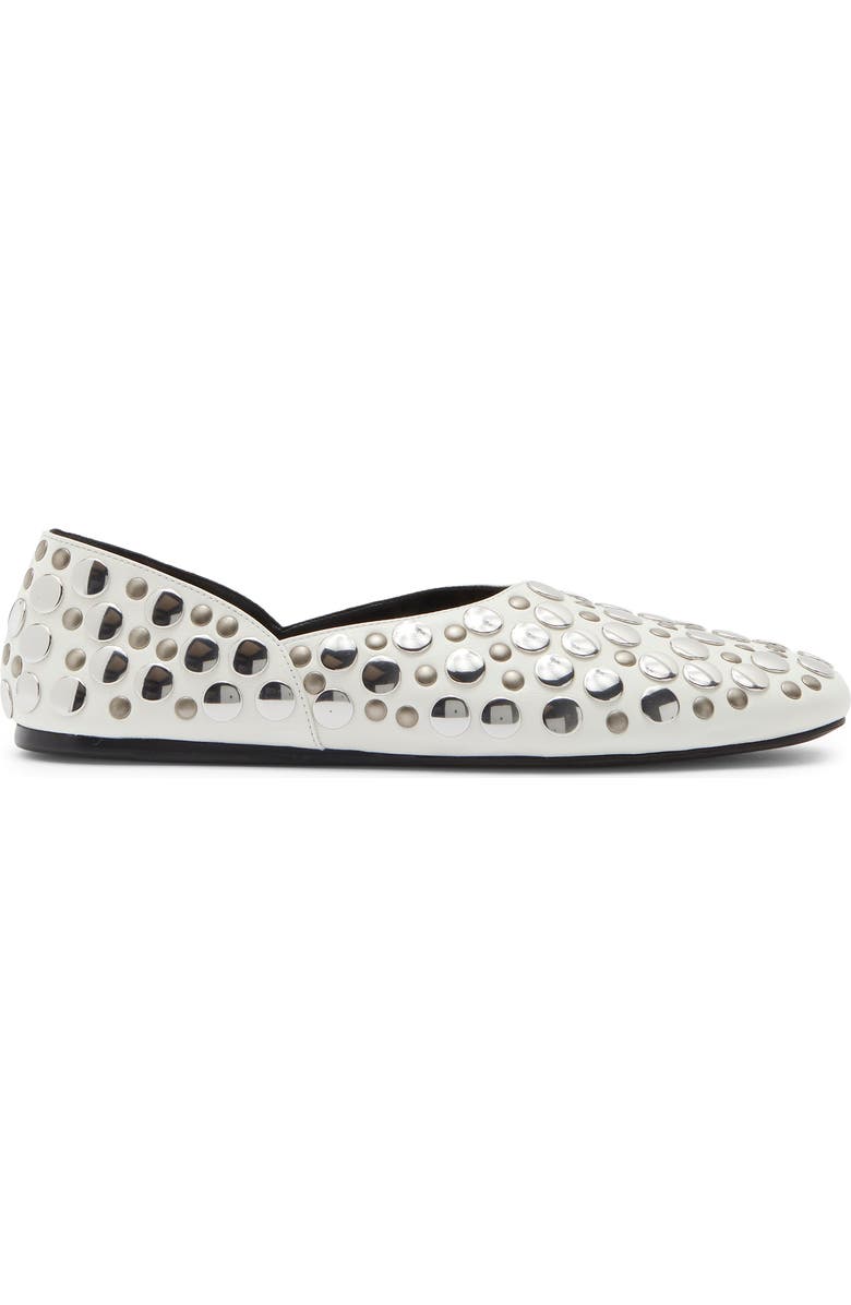 Khaite Jane Stud Ballet Flat, Alternate, color, Optic White