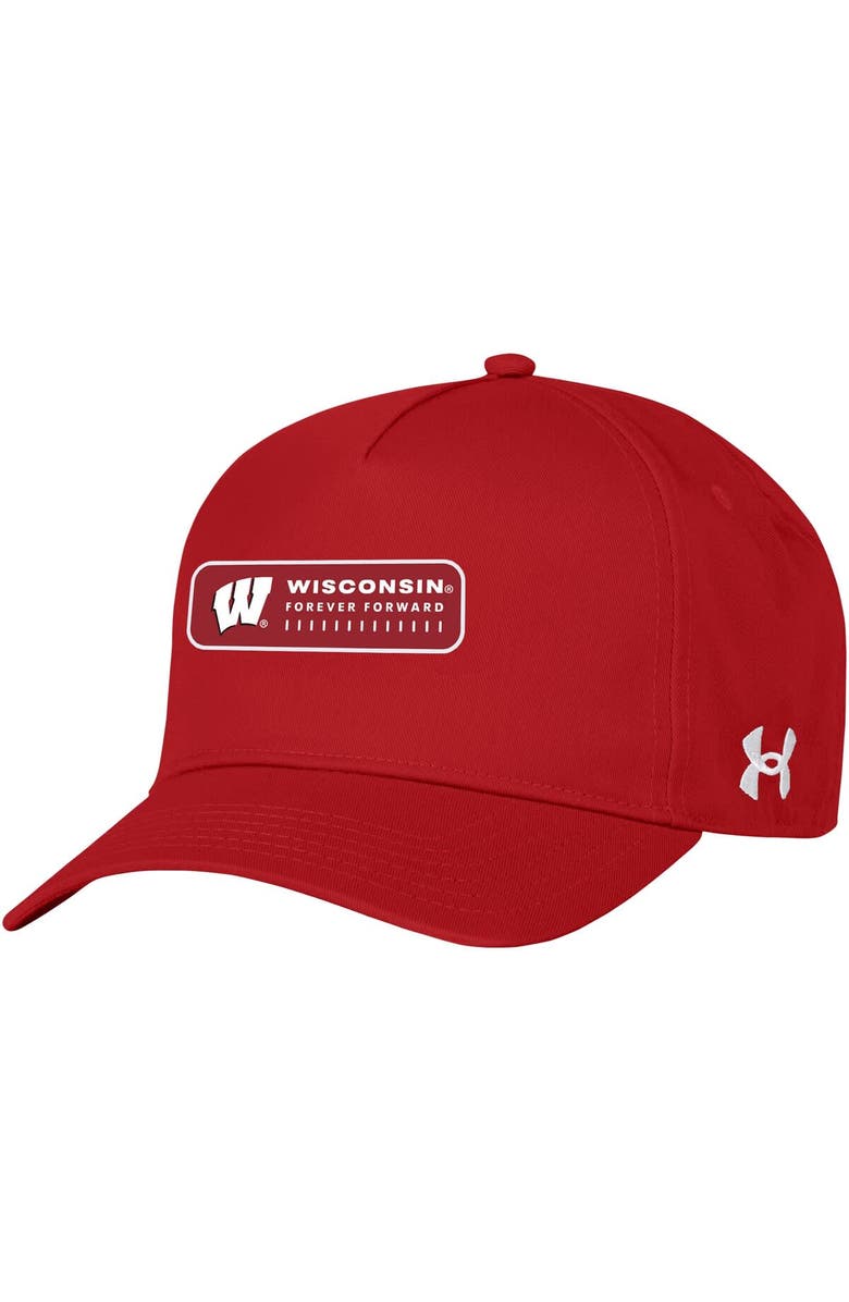 Under Armour Men's Under Armour  Red Wisconsin Badgers 2023 Sideline Adjustable Hat, Main, color, 