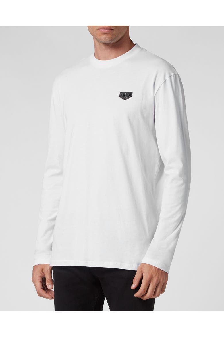 T-Shirt Round Neck Ls Men, Main, color, white