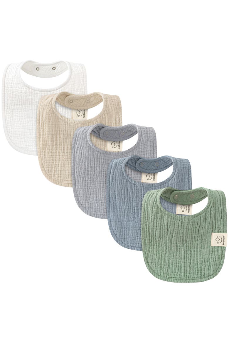 Lyra Muslin Drool Bibs, Main, color, Slate