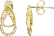 Adornia 14K Gold Plated Cubic Zirconia Interlocking Teardrop Stud Earrings