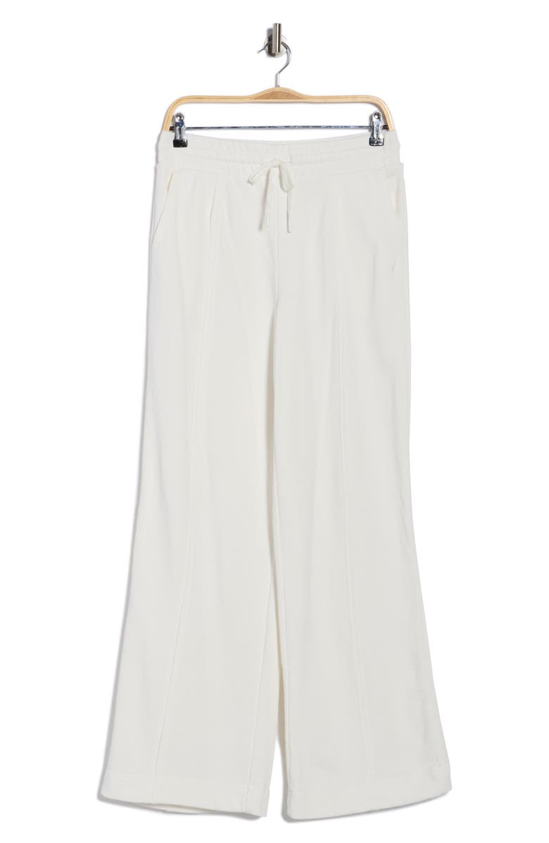 YOGALICIOUS Metro Sunday French Terry Wide Leg Pants, Alternate, color, White Dove
