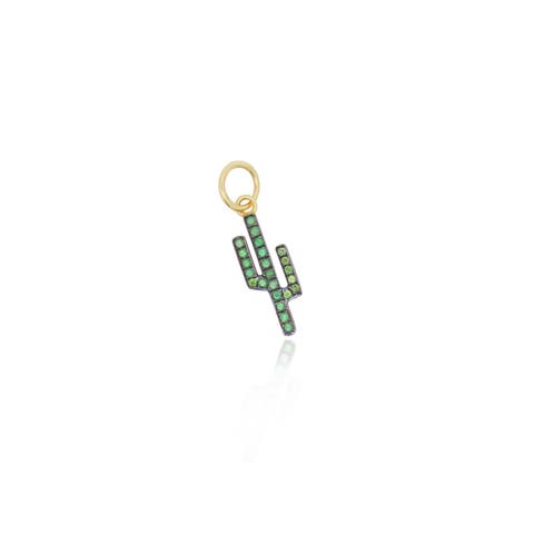 Tsavorite Cactus Charm