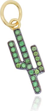 The Lovery Fine Jewelry Tsavorite Cactus Charm