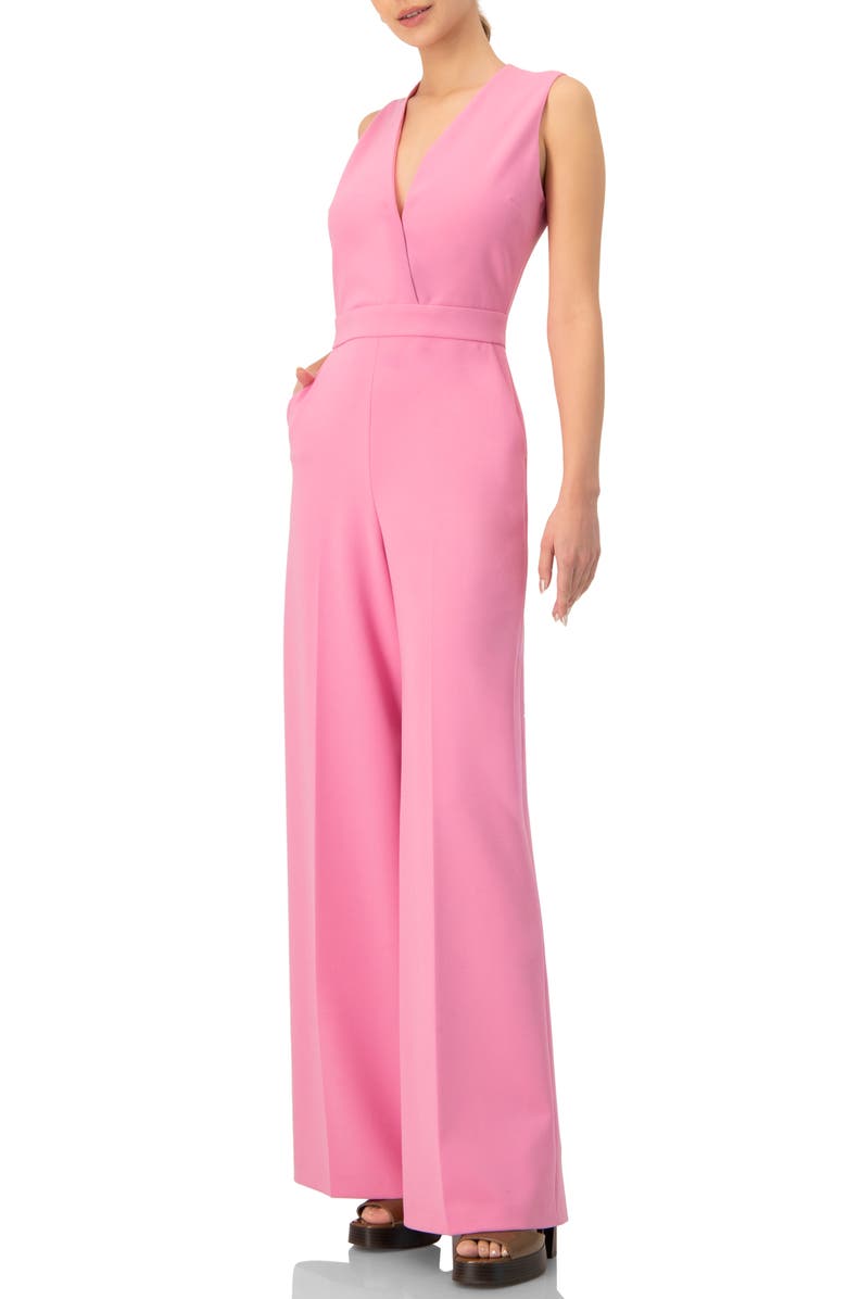 IVONNE V-Neck Sleeveless Wide-Leg Jumpsuit, Alternate, color, Pink