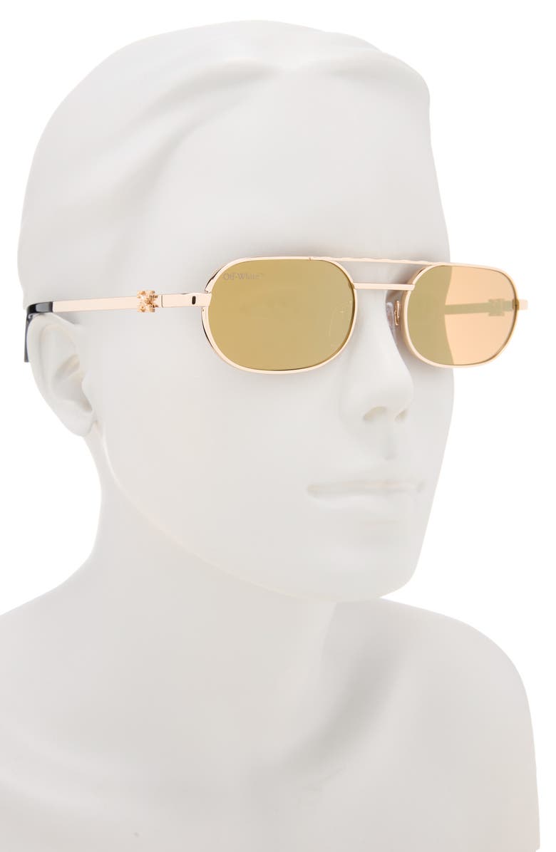 Off-White Baltimore Oval Sunglasses, Alternate, color, Gold Mirror Gold O