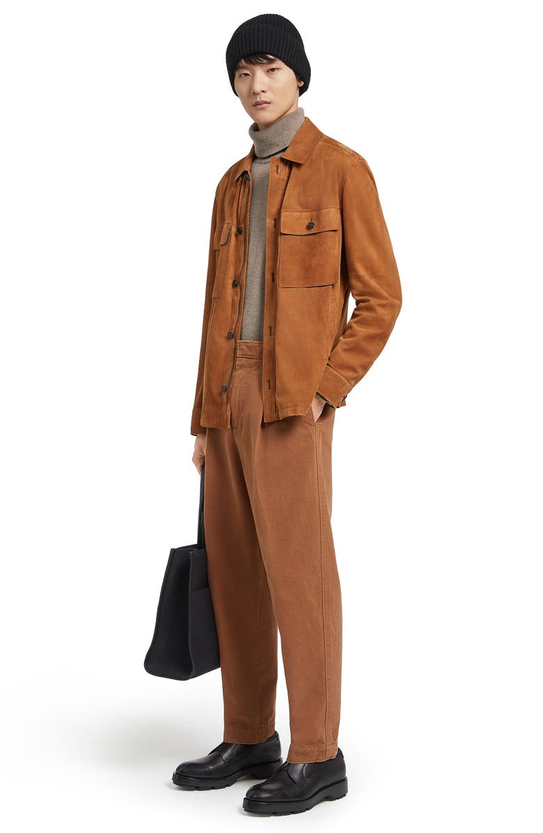 ZEGNA Suede Overshirt, Alternate, color, Vicuna