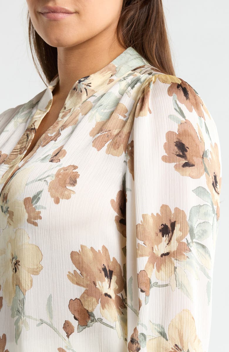 Anne Klein Floral Satin Top, Alternate, color, 