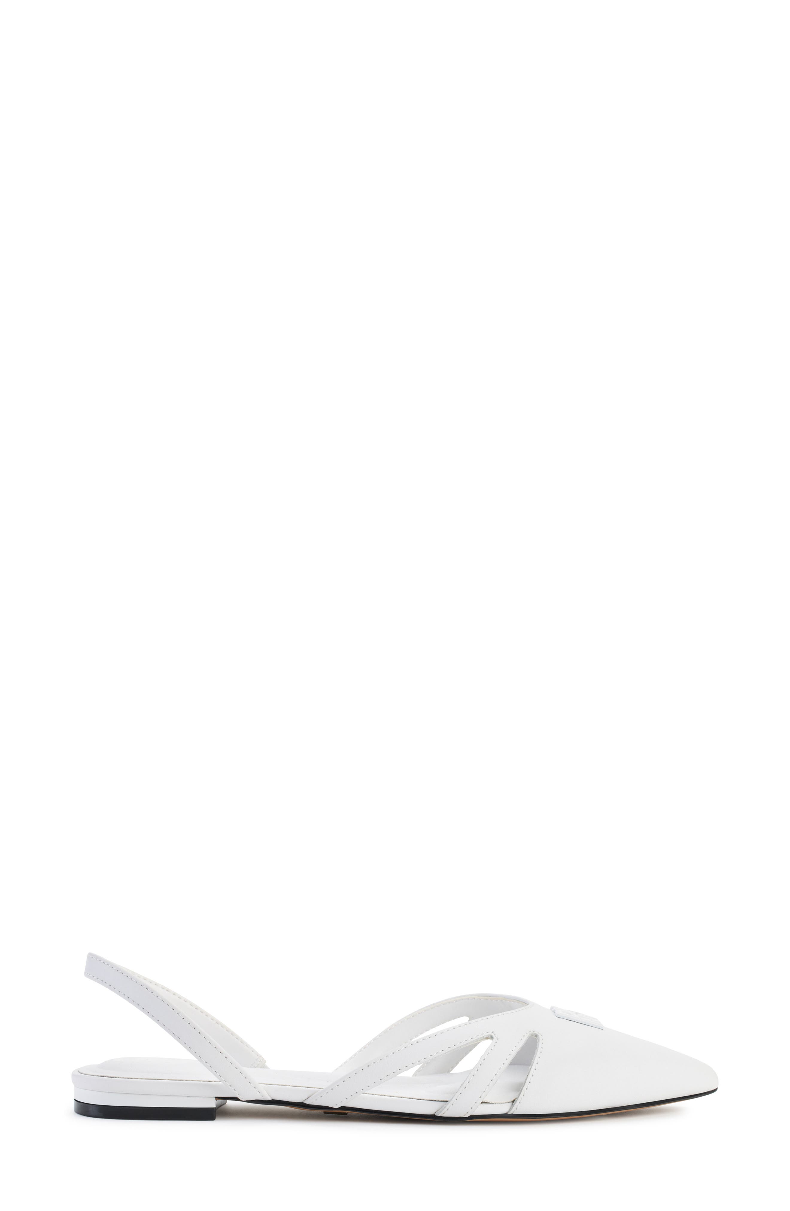 DKNY Verity Pointed Toe Slingback Flat, Alternate, color, Bright White