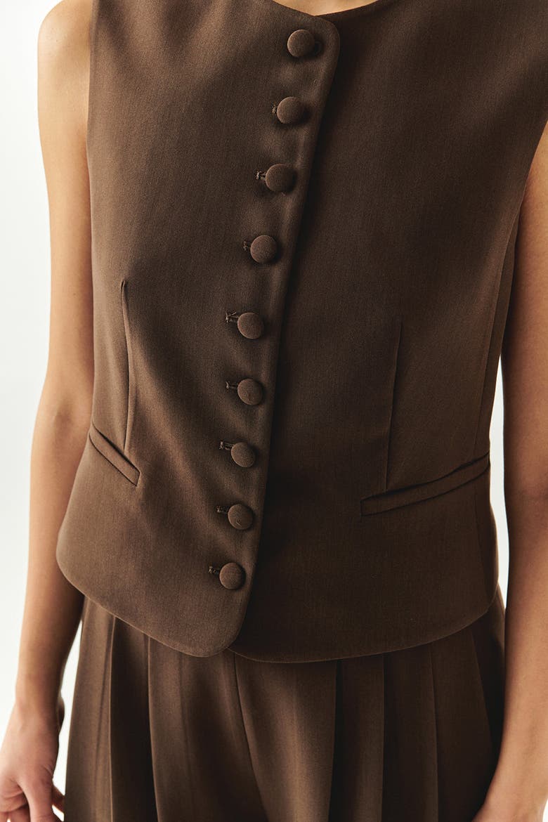 Elowyn Sleeveless Vest, Alternate, color, BROWN